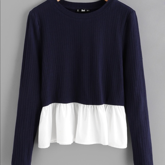 Tops - Women’s knit top with ruffles on bottom